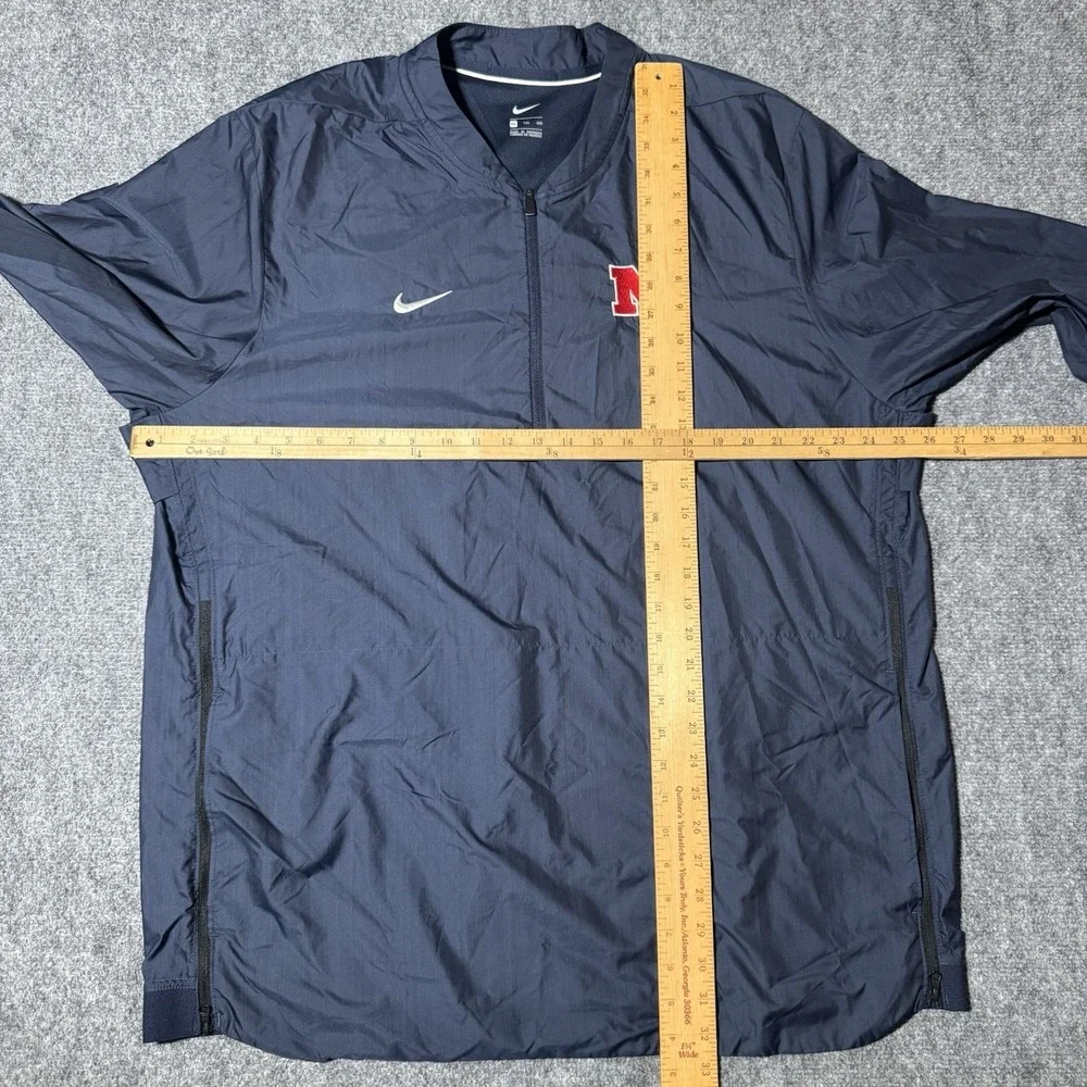 Nike Ole Miss Rebels Windbreaker Men Size XXL Navy Quarter Zip Old Logo 2XL